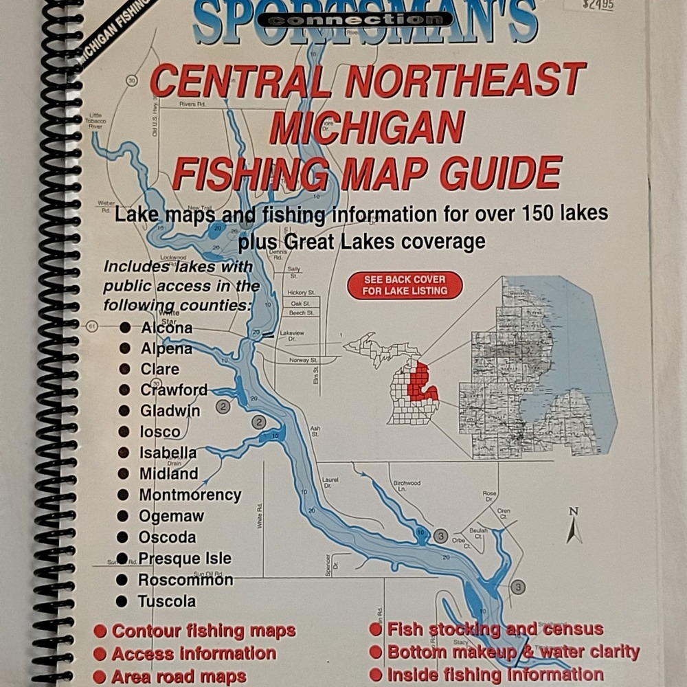 Sportsman's Connection Fishing Map Central NE Michigan